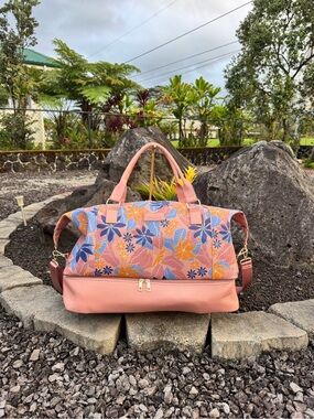 LexBreezy Hawaii Designer Tropical Floral Weekender Travel Duffel Bag